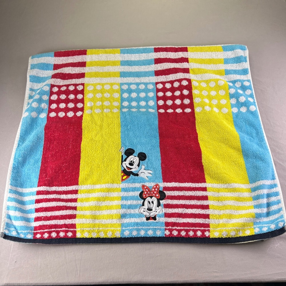 Vintage set of Disney Jumping Beans Mickey Minnie Mouse Kids bath Towels